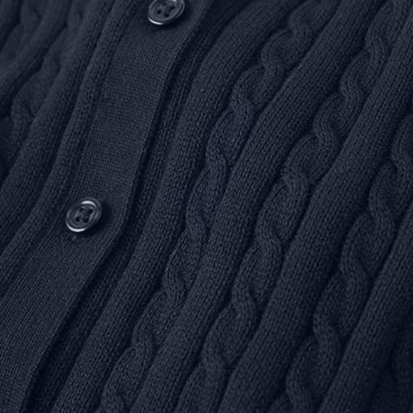 Girls and Toddler Long Sleeve Cable Knit Cardigan Sweater - Picture 3 of 3